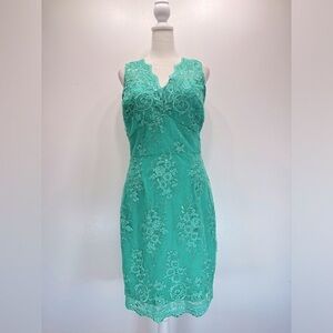 Mint Green Stitched Floral Lace Overlay ModCloth Cocktail Dress by Soieblu